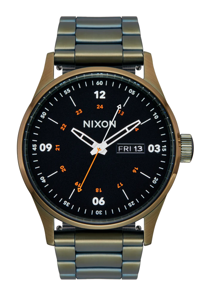 Nixon Sentry Stainless Steel Dark Olive and Black Watch