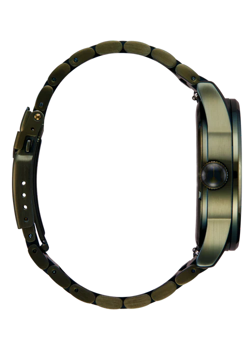 Nixon Sentry Stainless Steel Dark Olive and Black Watch