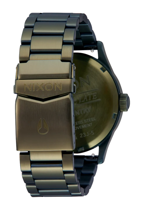 Nixon Sentry Stainless Steel Dark Olive and Black Watch