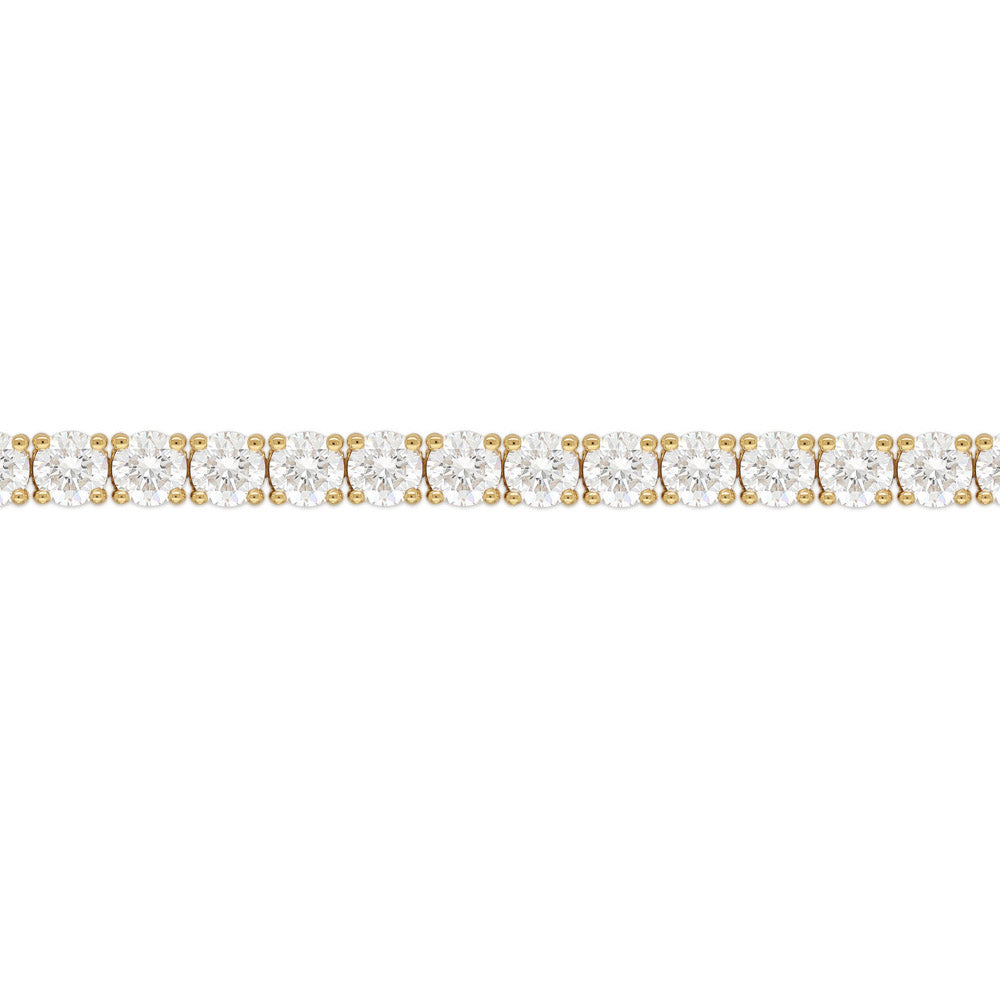 14 Carat Yellow Gold Huge Tennis Bracelet, 10.6 carats total.