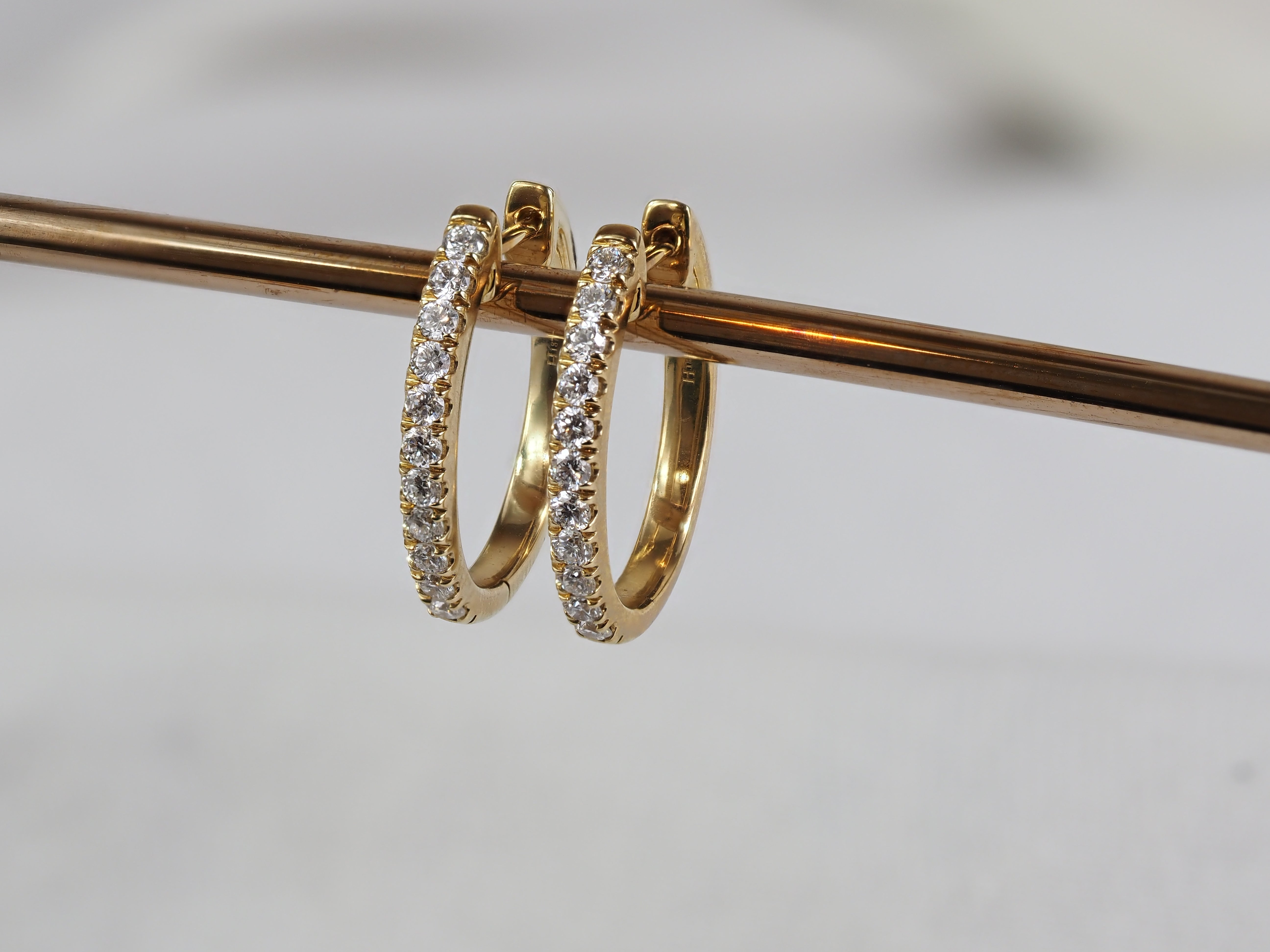 9ct Yellow Gold Lab-Grown Diamond Huggie Earrings, 0.51ct total
