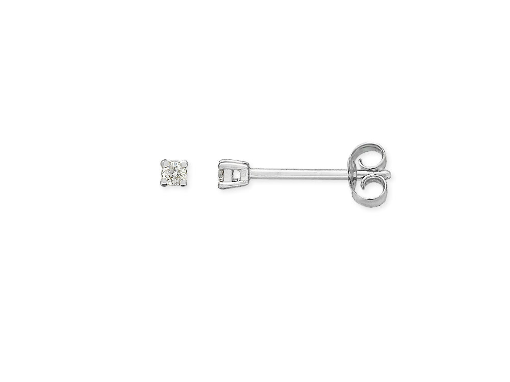 9ct White Gold 0.05Ct Diamond Stud Earrings