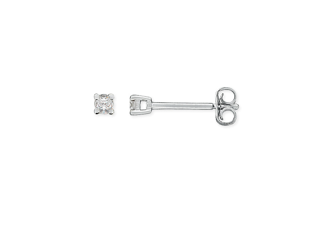 9ct White Gold 0.10Ct Diamond Studs Earrings