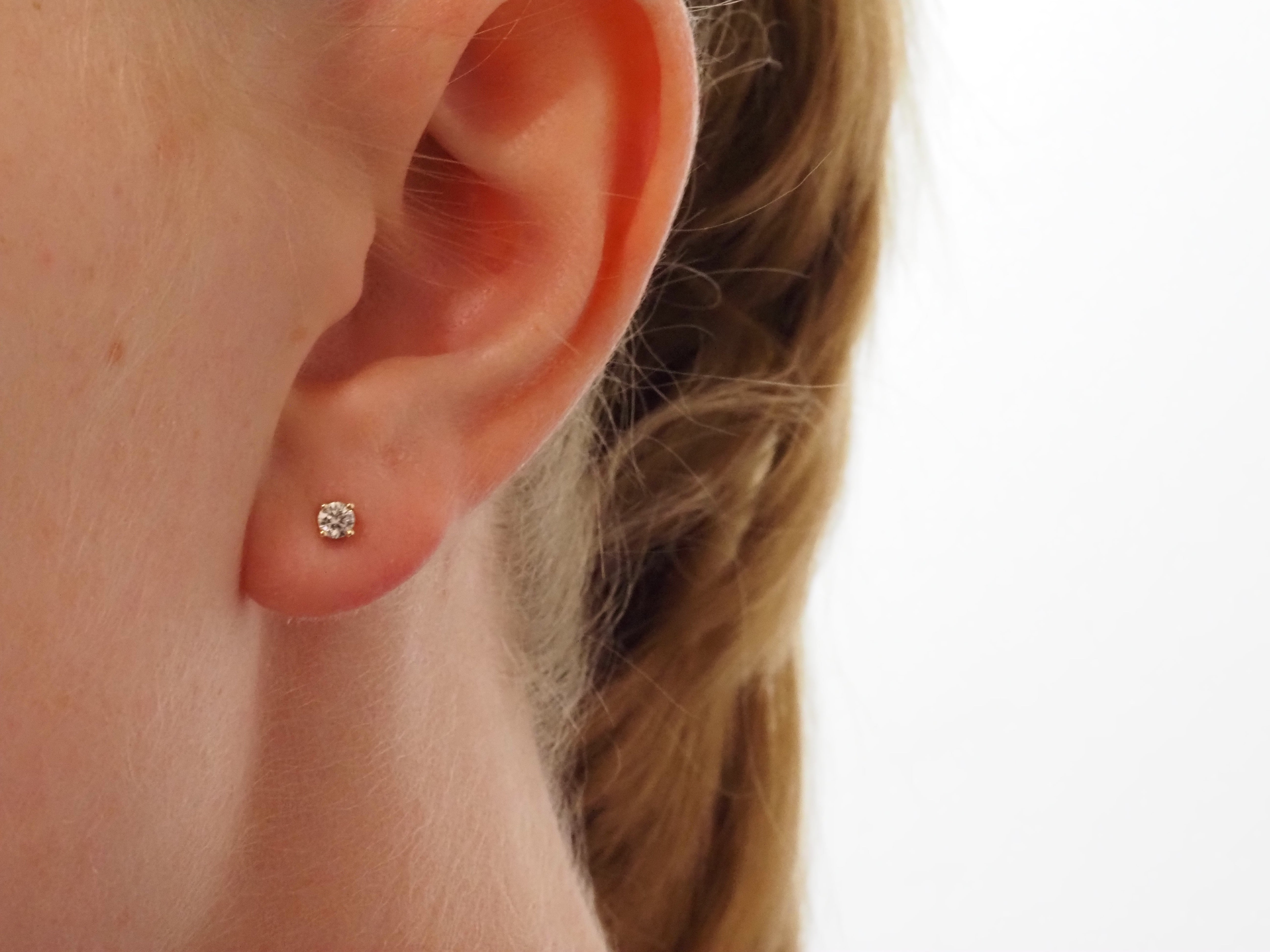 9ct Yellow Gold Diamond Stud Earrings, 0.22ct Total