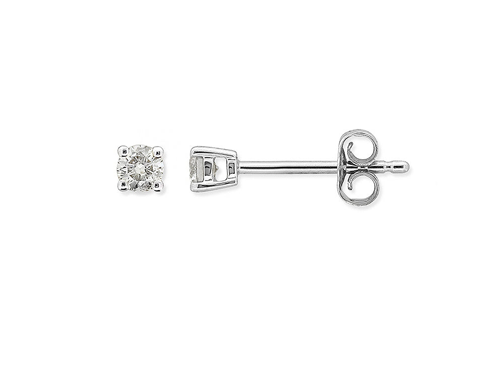 9ct White Gold 0.20Ct Diamond Stud Earrings