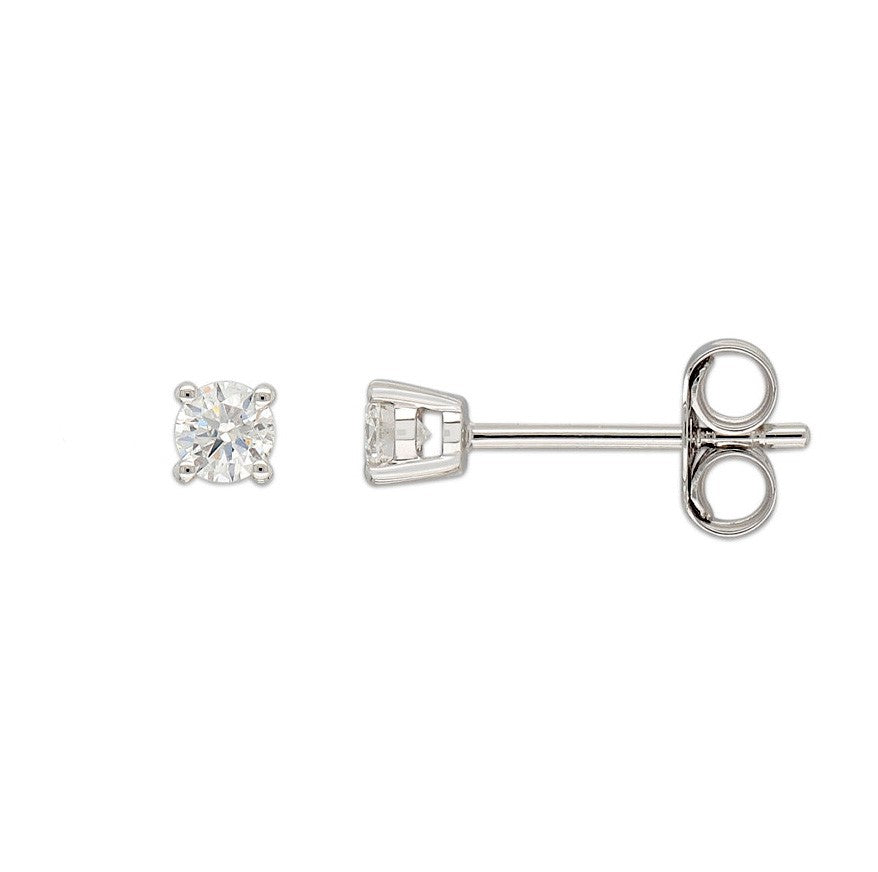 9ct White Gold Diamond stud earrings, 0.25ct total