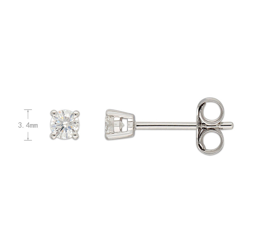 9ct White Gold Diamond stud earrings, 0.25ct total