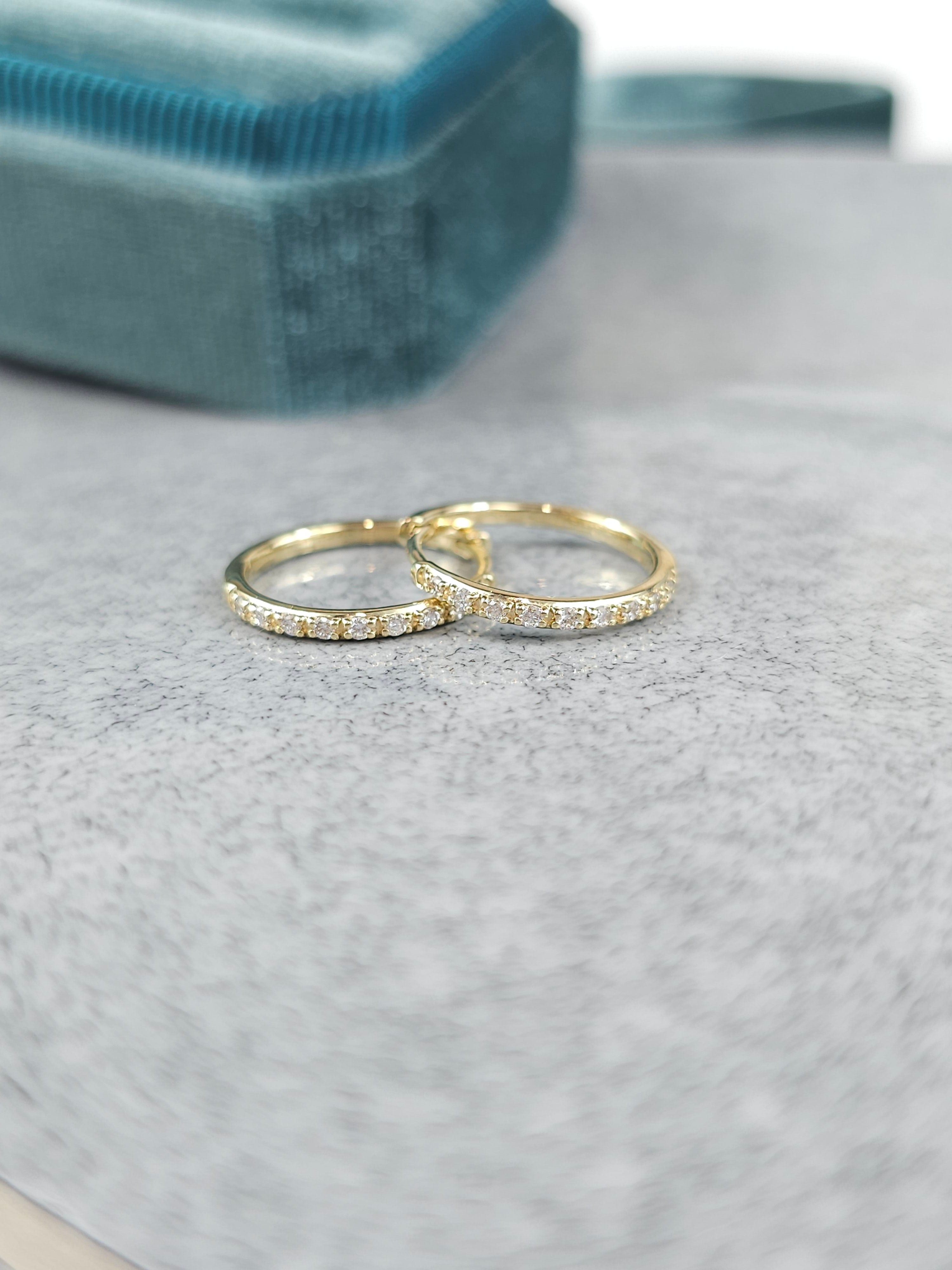 9ct Yellow Gold Lab-Grown Diamond huggie earrings, 0.16ct total