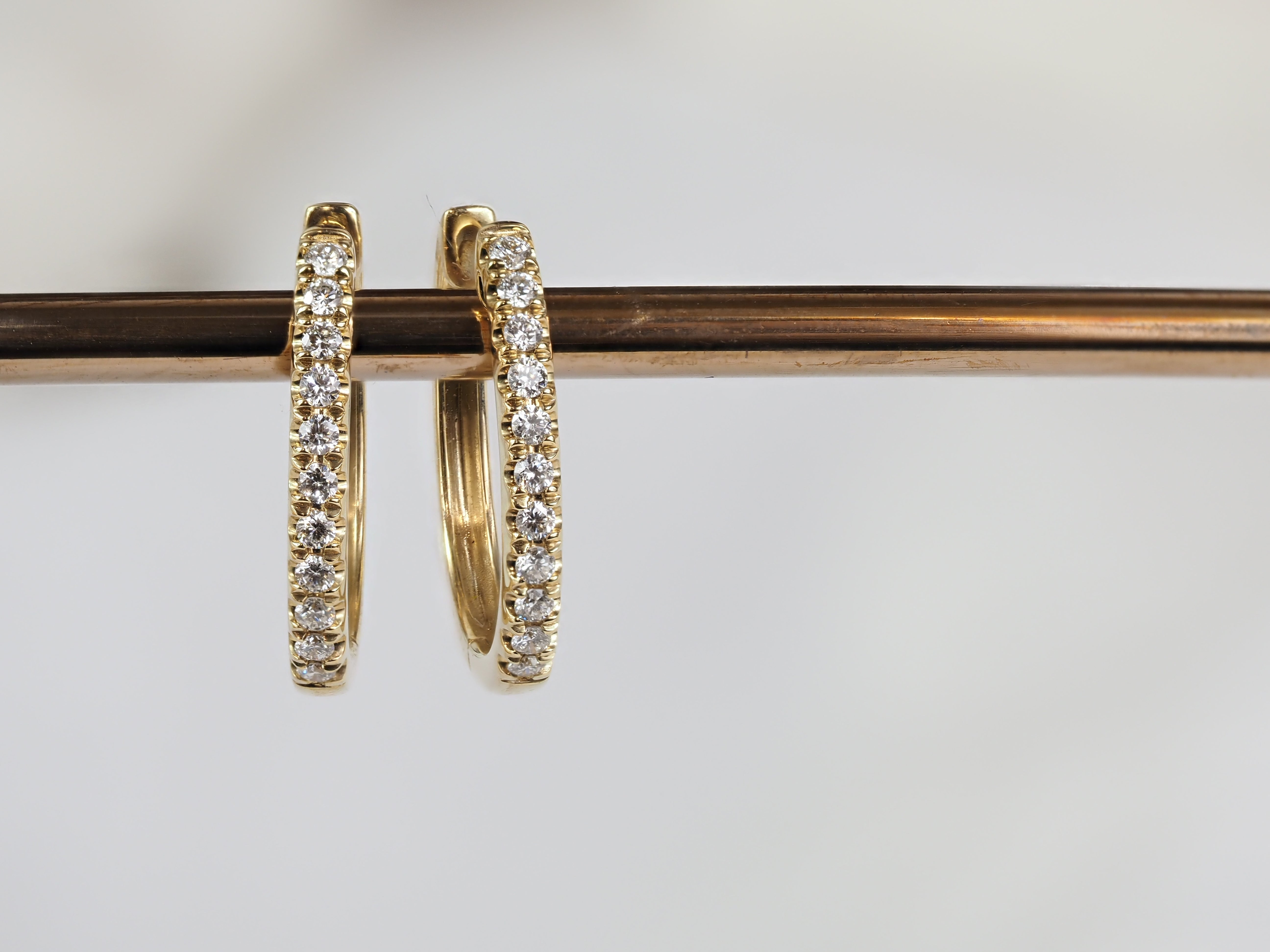 9ct Yellow Gold Diamond Huggie Earrings, 0.20ct Total
