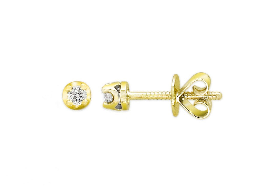 18ct Yellow Gold 0.10Ct Diamond Stud Earrings