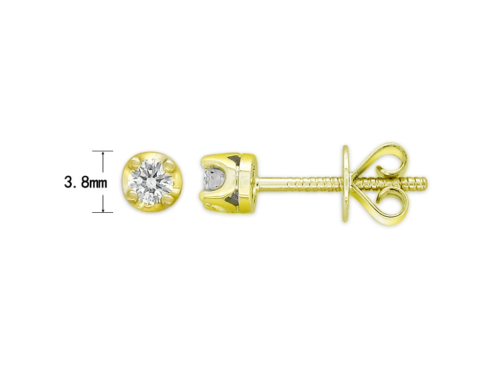 18ct Yellow Gold 0.15Ct Diamond Stud Earrings