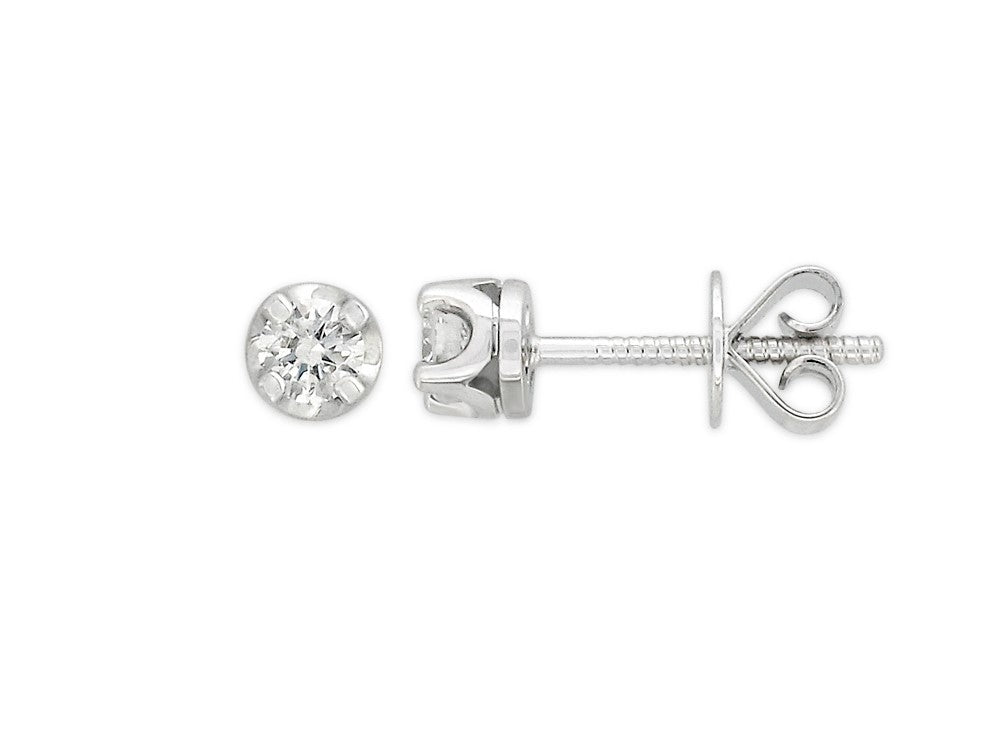 18ct White Gold Diamond Stud Earrings, 0.25ct Total