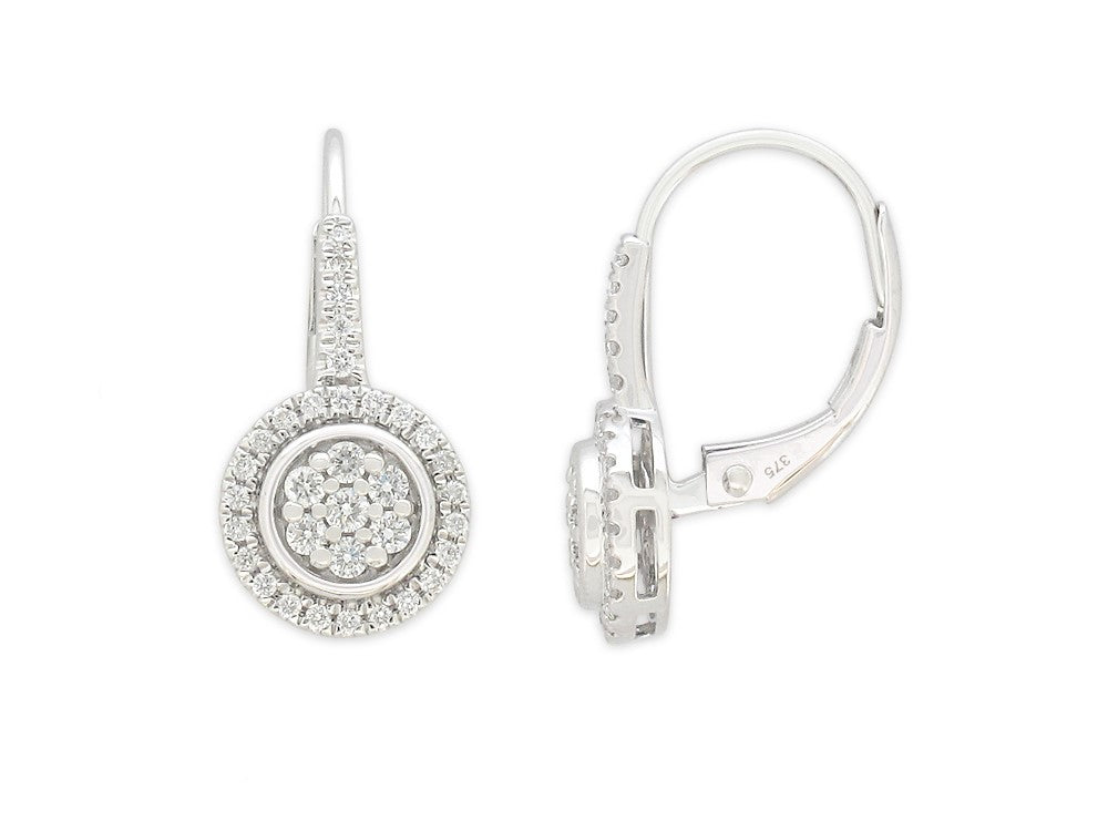 9ct White Gold Diamond earrings, 0.33ct total