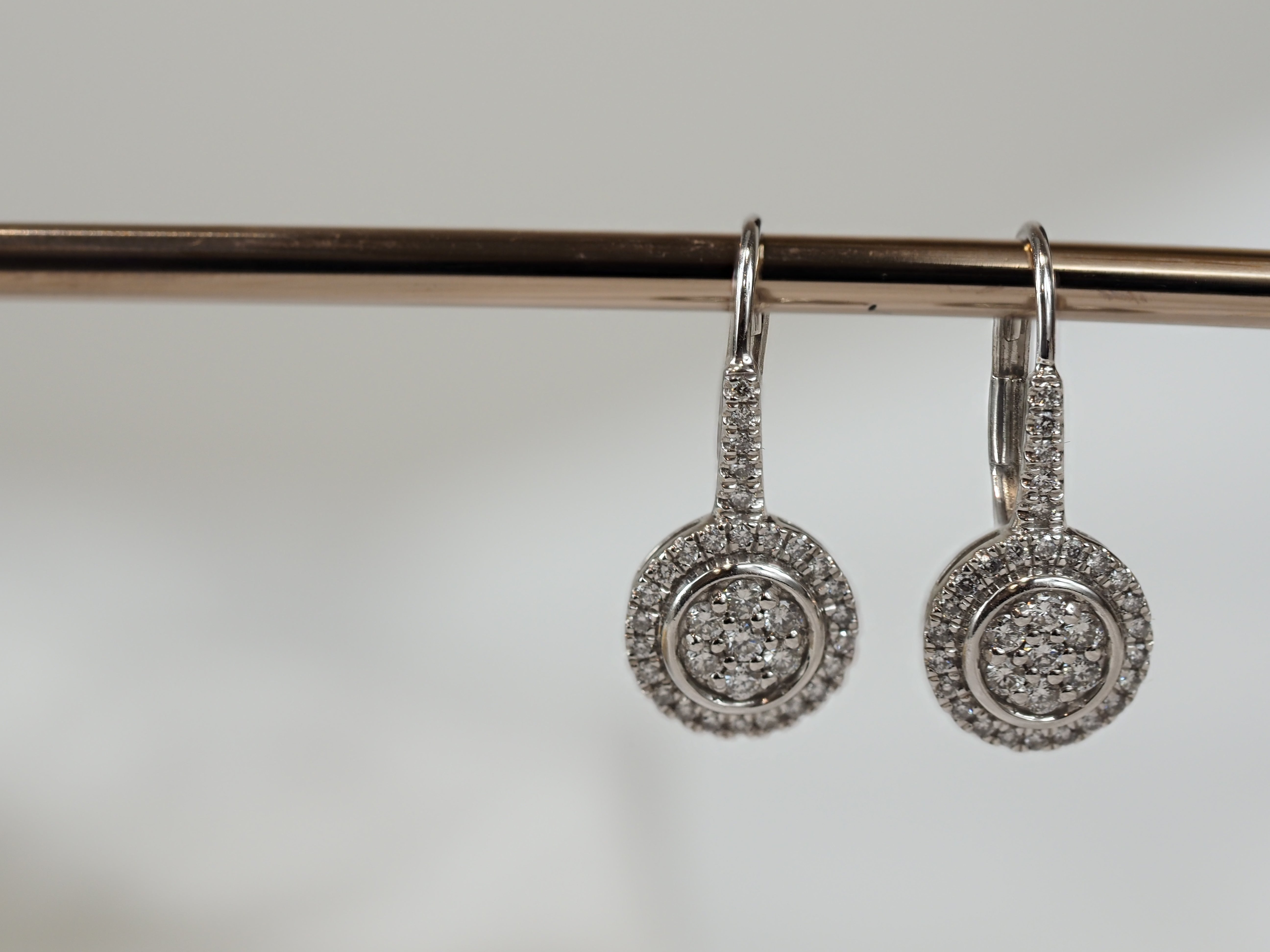 9ct White Gold Diamond earrings, 0.33ct total