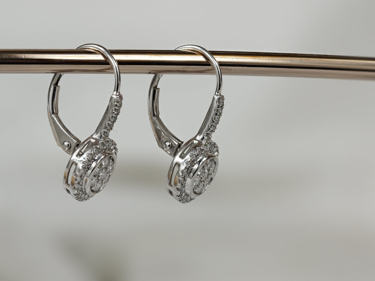 9ct White Gold Diamond earrings, 0.33ct total