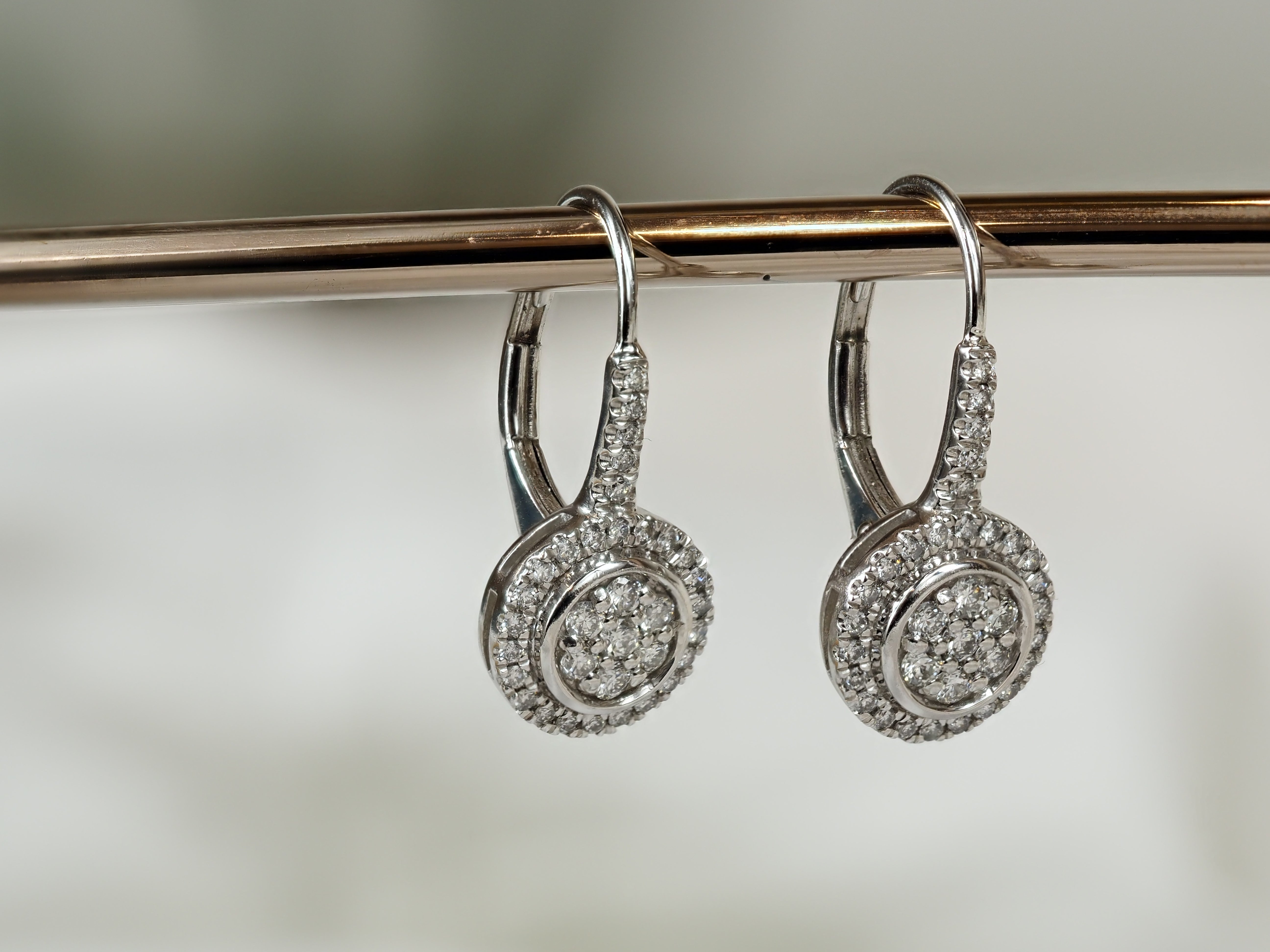 9ct White Gold Diamond earrings, 0.33ct total