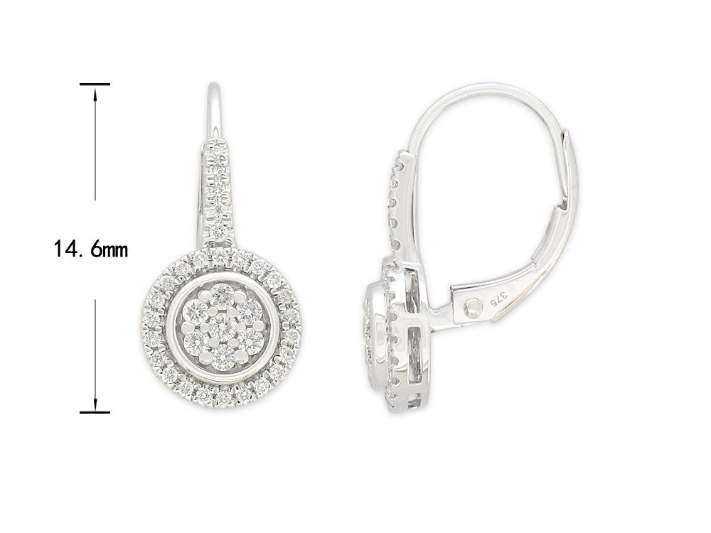 9ct White Gold Diamond earrings, 0.33ct total