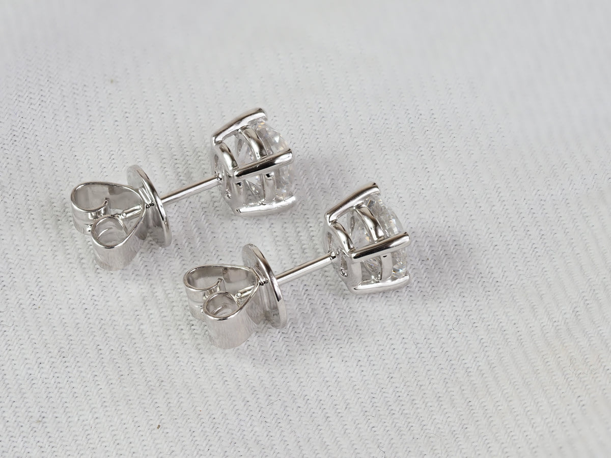 9ct White Gold Lab-Grown Diamond Stud Earrings, 2.02ct Total