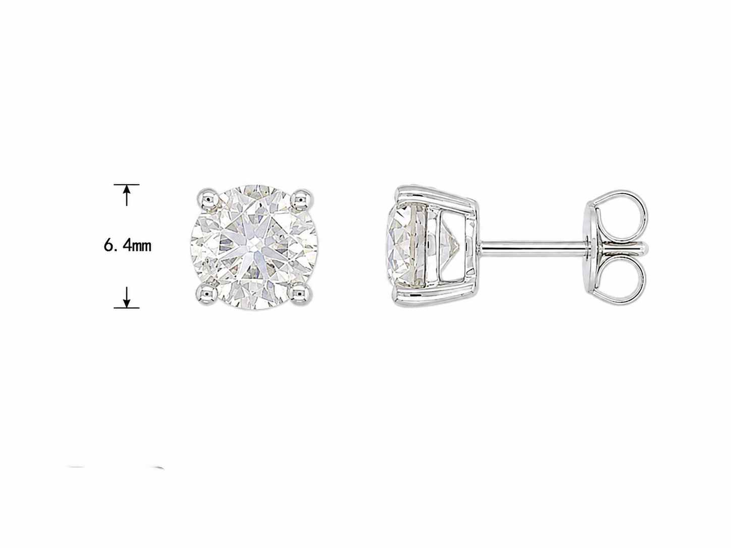 9ct White Gold Lab-Grown Diamond Stud Earrings, 2.02ct Total
