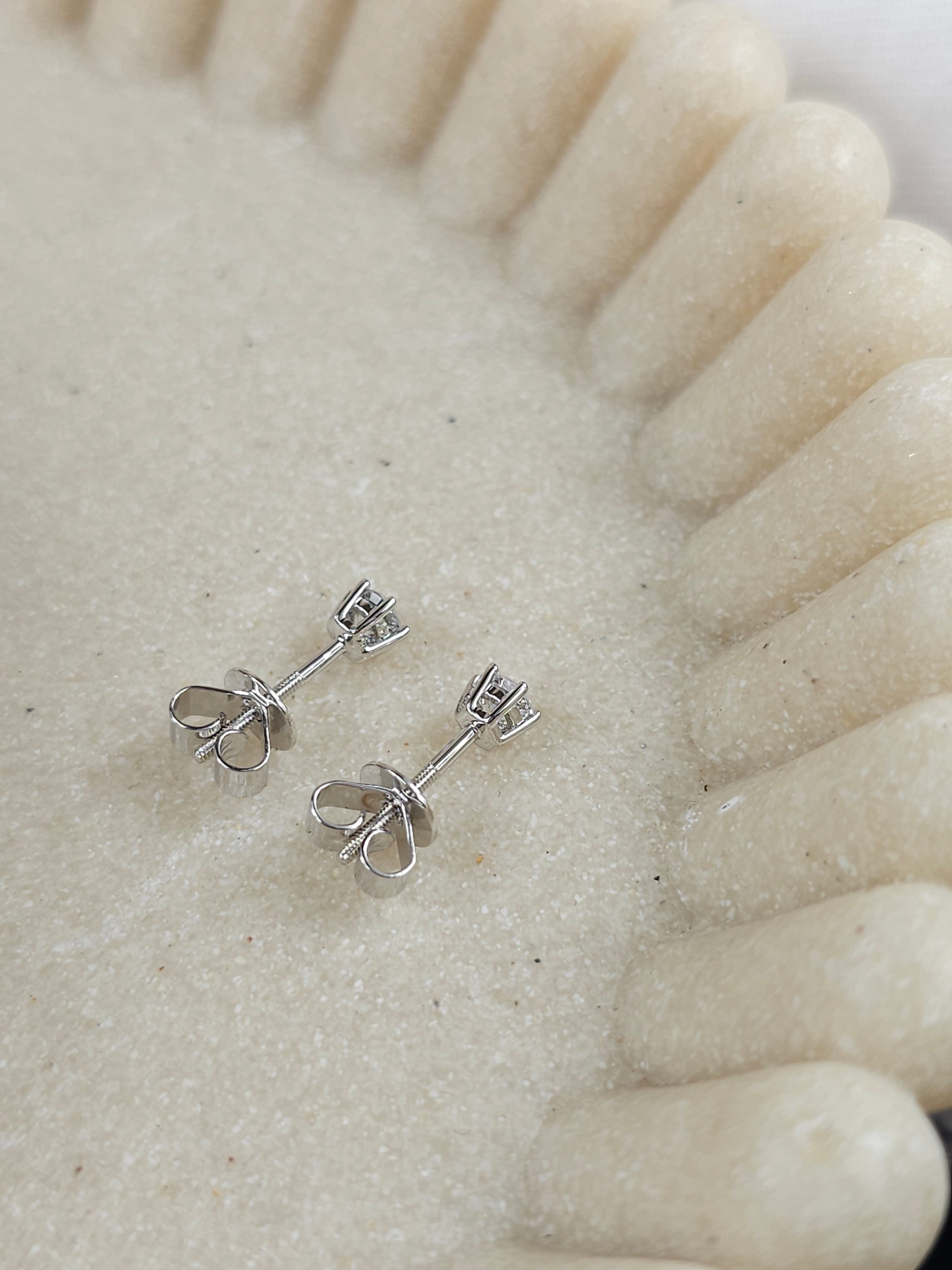 9ct White Gold Lab-Grown Diamond stud earrings, 0.44ct total