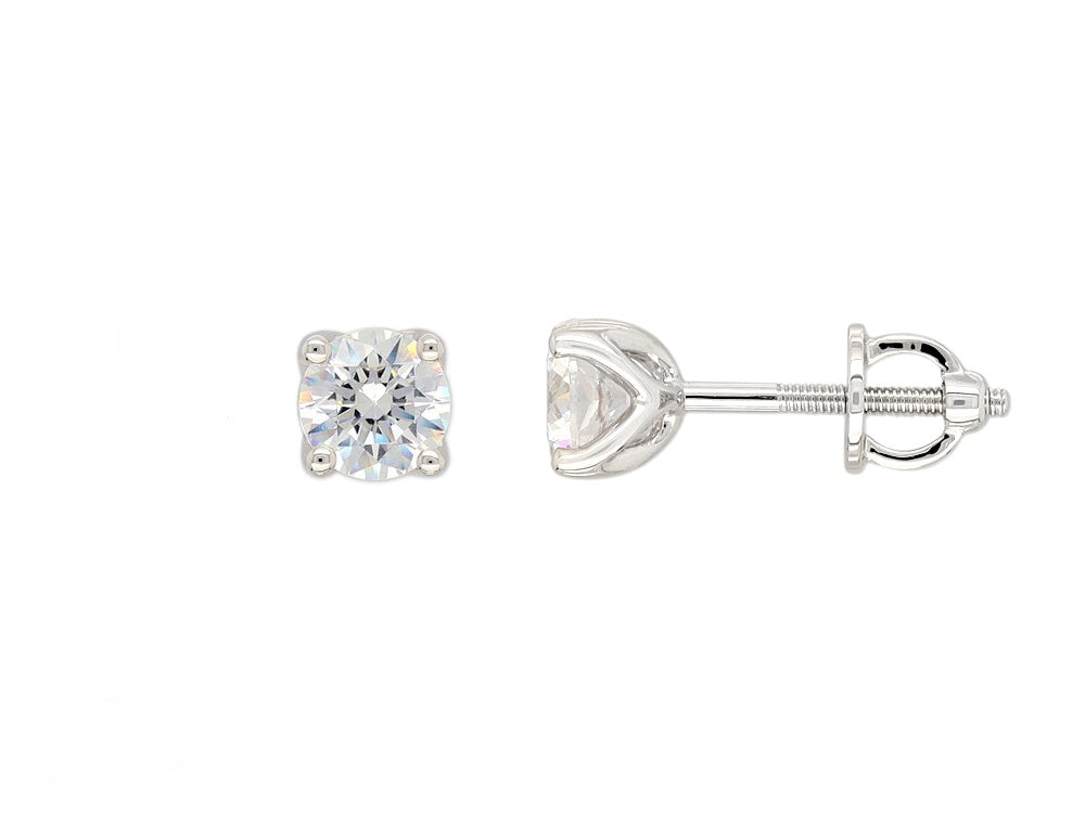 9ct White Gold Lab-Grown Diamond Stud Earrings, 1.50ct total