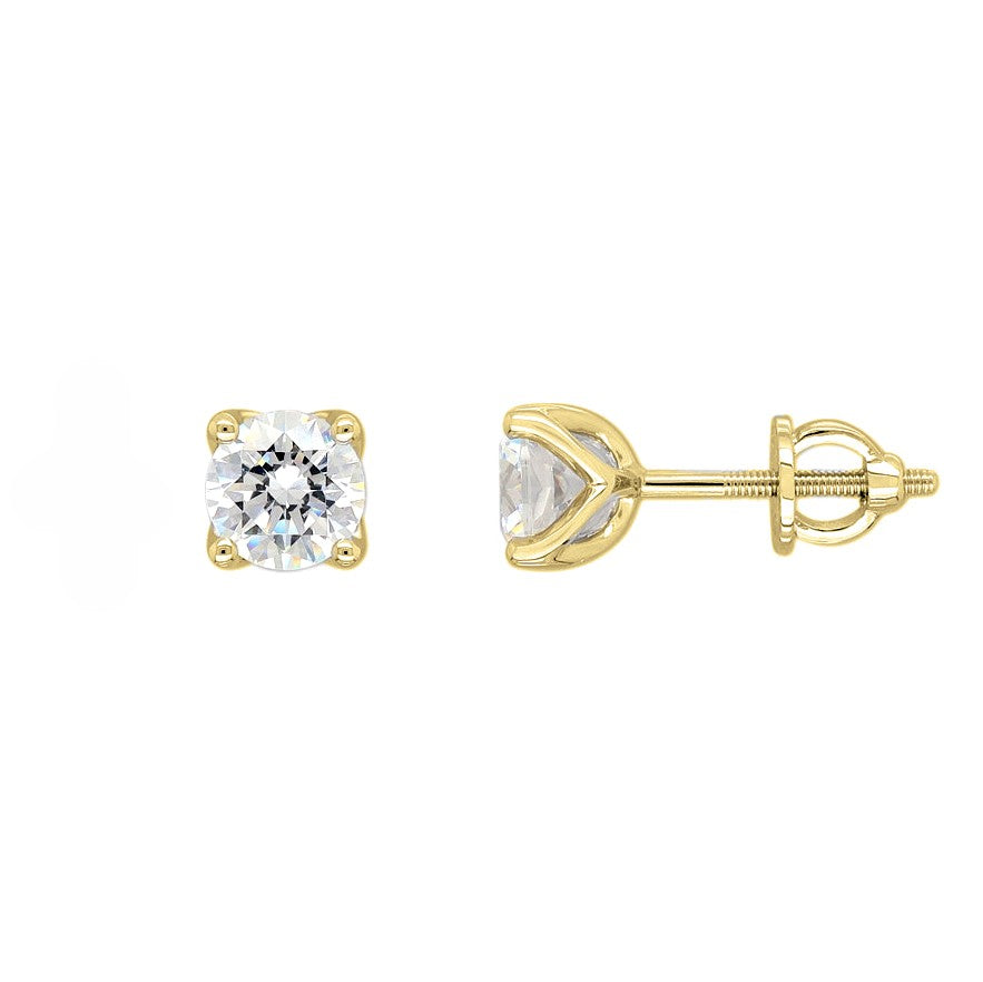 9ct Yellow Gold Lab-Grown Diamond Stud Earrings, 1.60ct Total