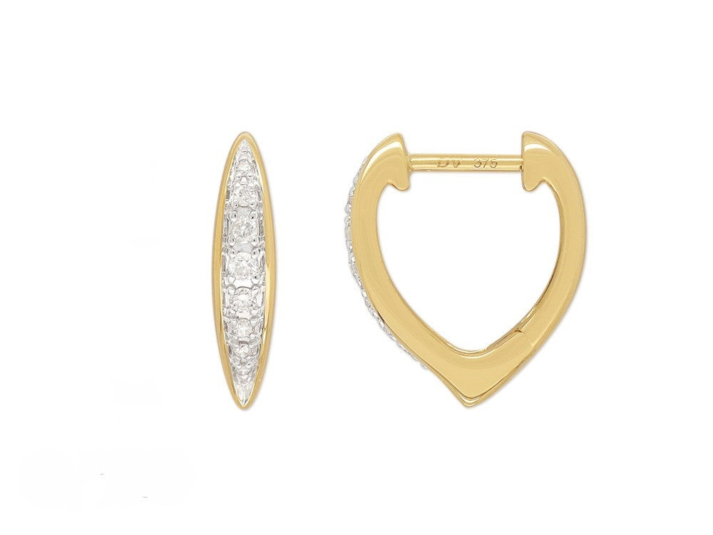 9ct Yellow Gold Beadset Diamond huggies