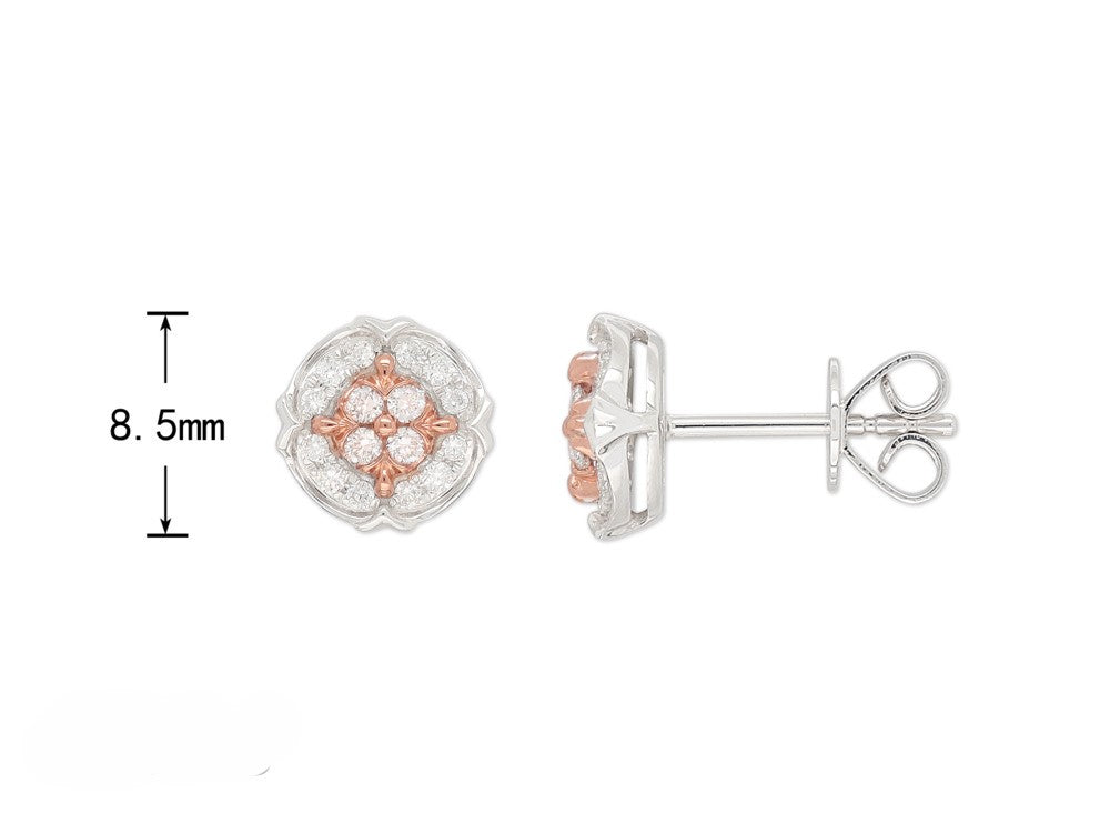 18ct Rose and White Gold Pink Diamond and Diamond ring