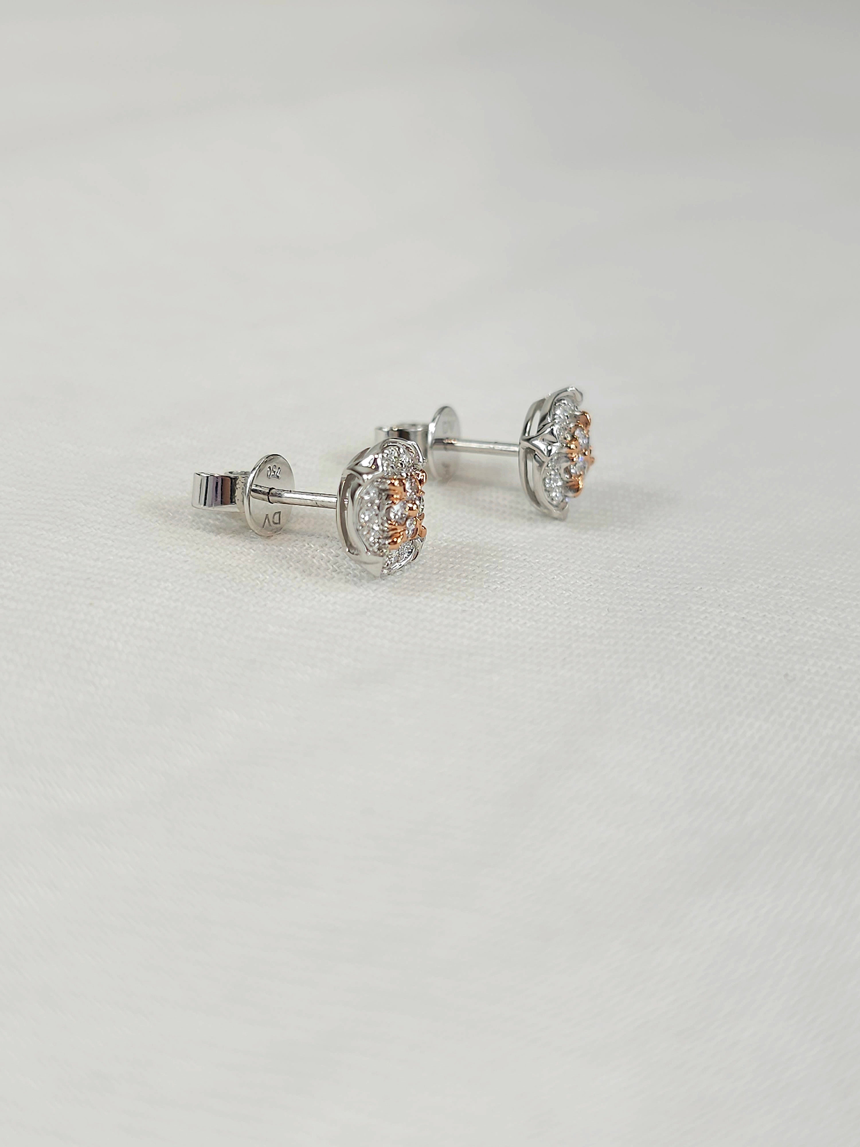 18ct Rose and White Gold Pink Diamond and Diamond ring