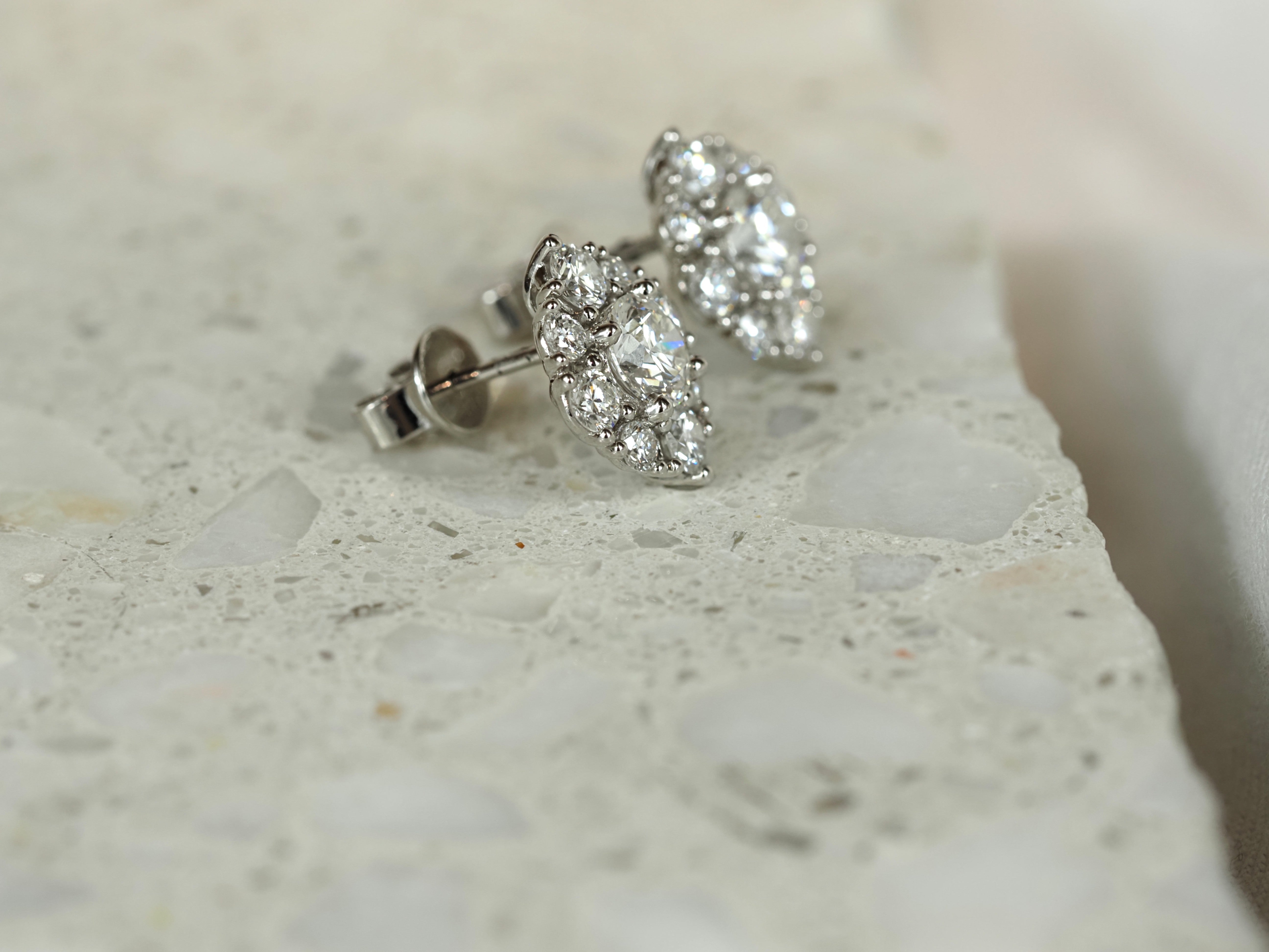 10ct White Gold Lab-Grown Diamond Stud Earrings, 2.04ct total