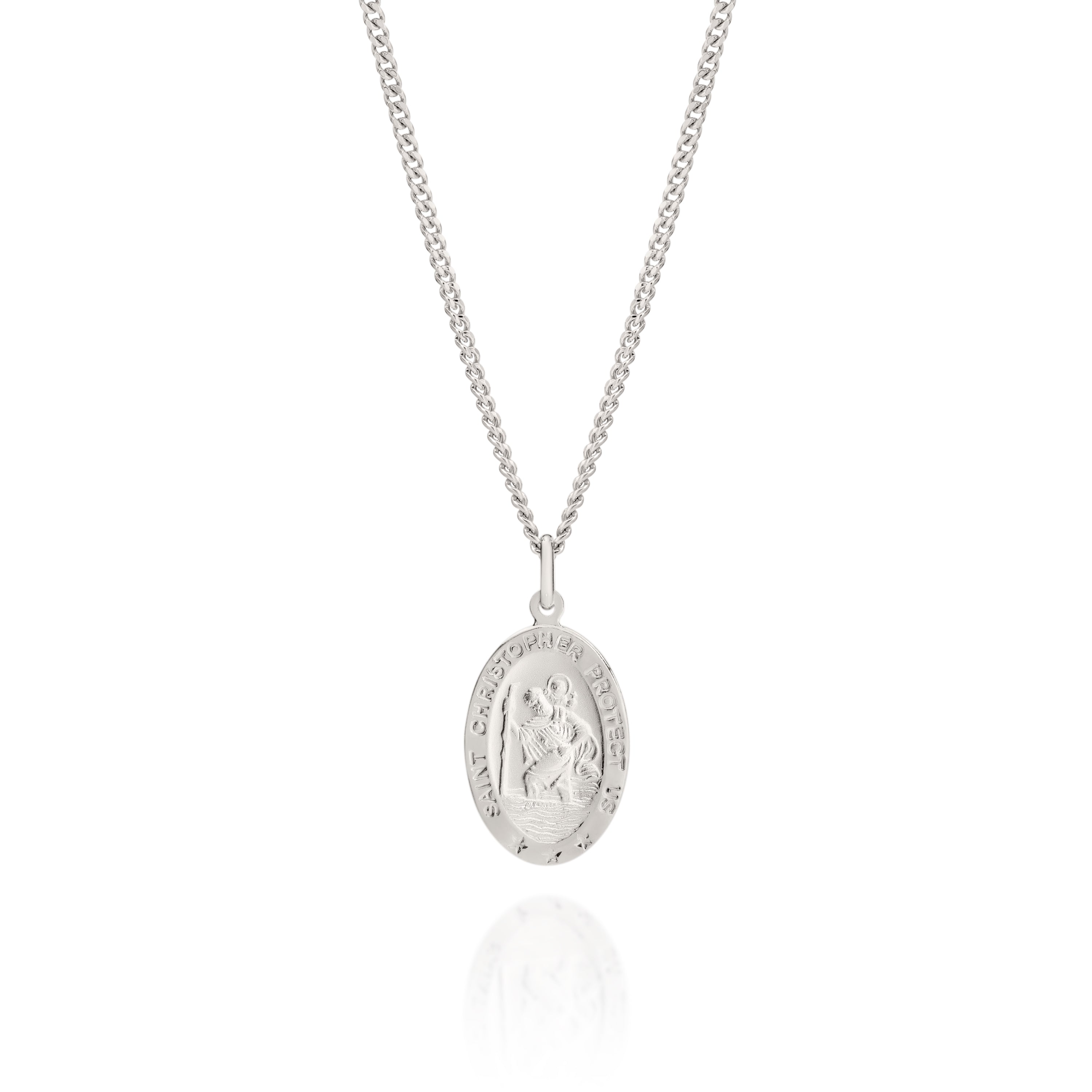 Silver 22mm St Christopher pendant