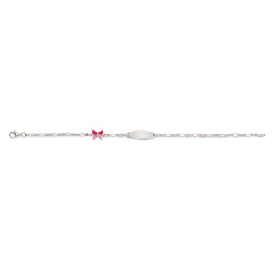 Sterling Silver Figaro Butterfly ID Bracelet