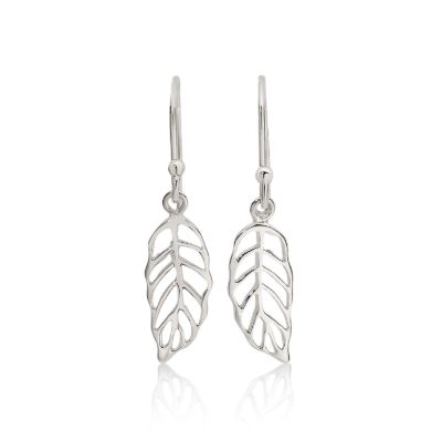 Sterling Silver Leaf Drop Earrings