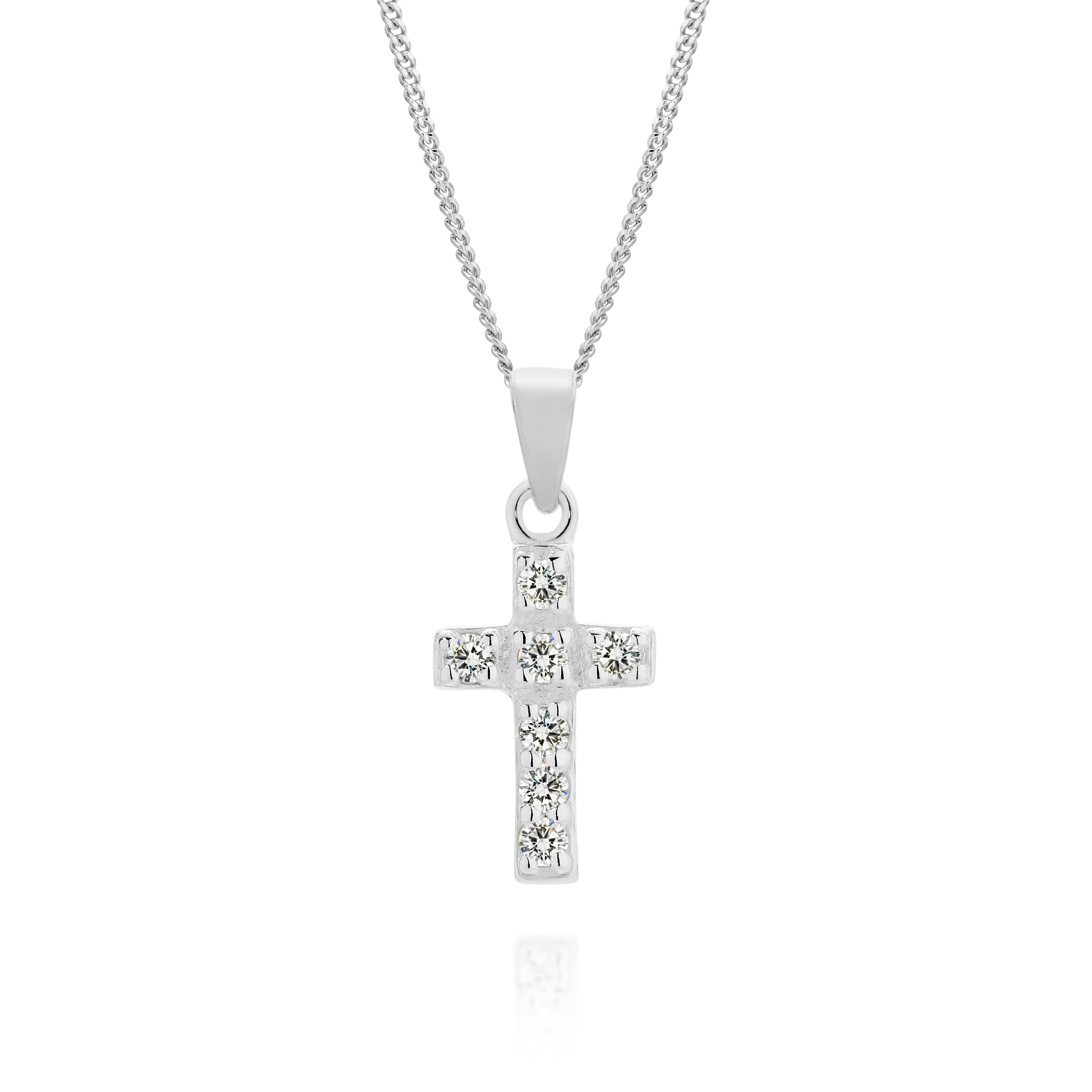 Sterling Silver Cubic Zirconia Cross Pendant