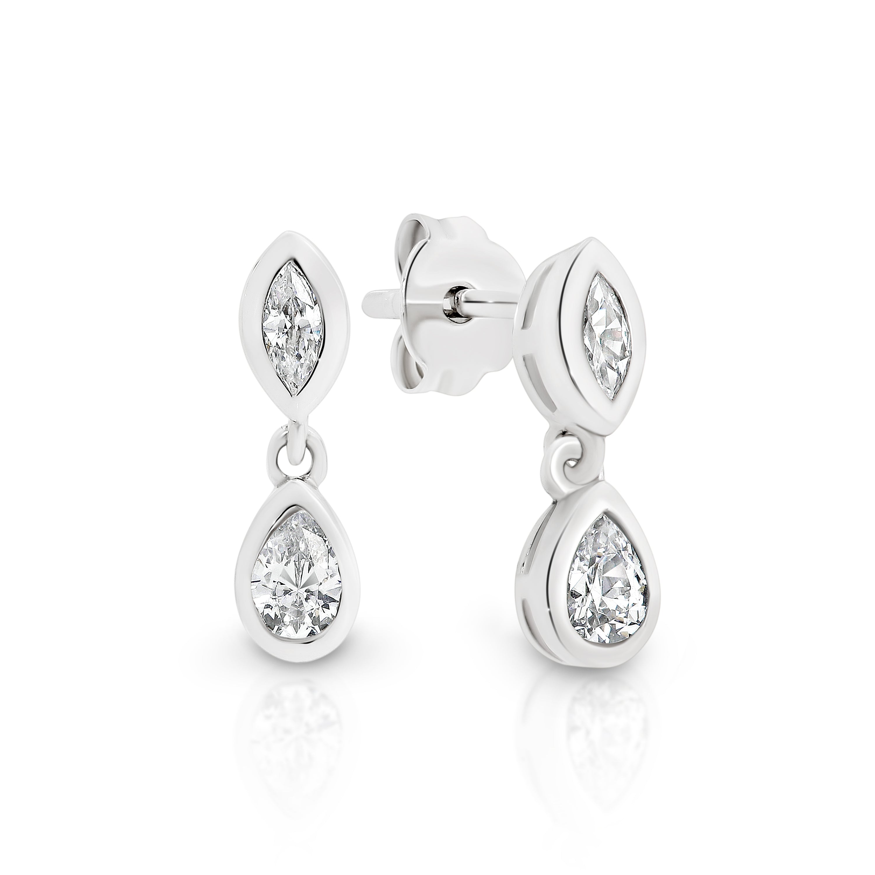 Sterling Silver Cubic Zirconia Drop Earrings
