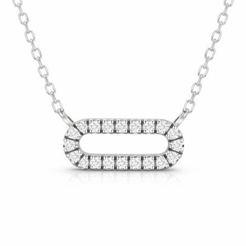 Sterling Silver Cubic Zirconia Paperclip Necklet