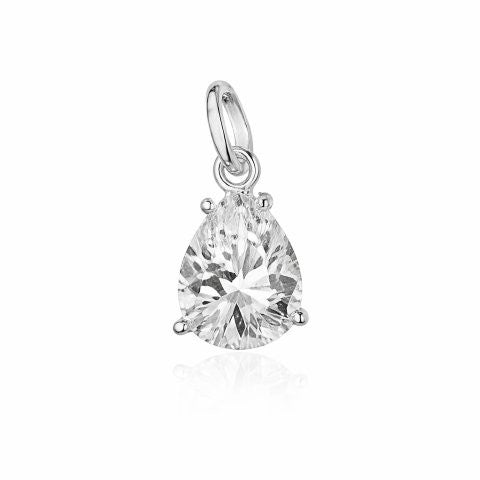 Sterling Silver Cubic Zirconia Pear Pendant