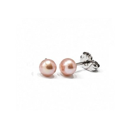 Sterling Silver Freshwater Pink Pearl Stud Earrings