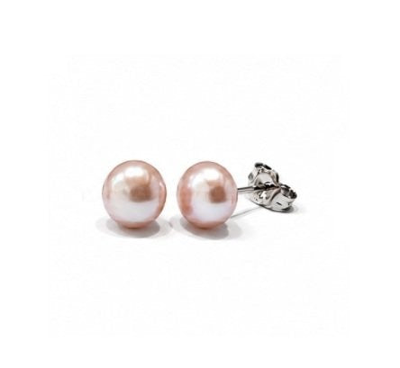 Sterling Silver Freshwater Pink Pearl Stud Earrings