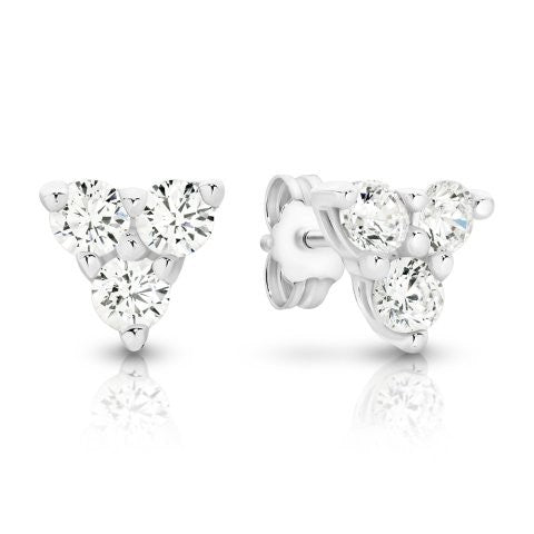 Sterling Silver Cubic Zirconia Stud Earrings
