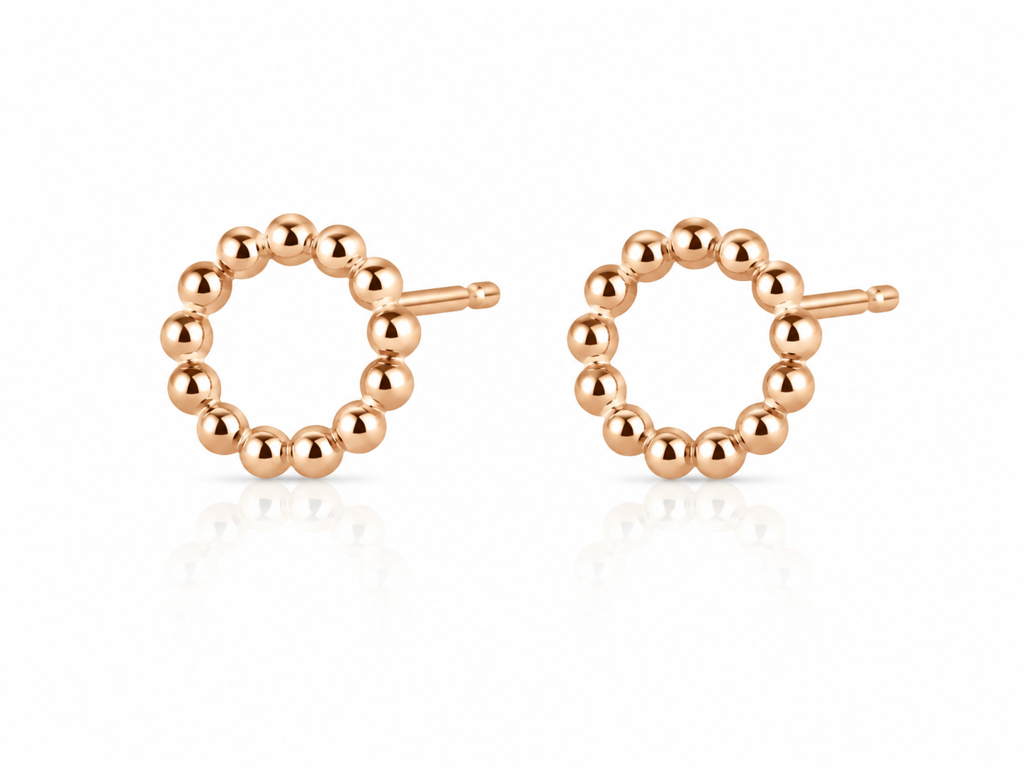 9ct Rose Gold Bubble Stud Earrings