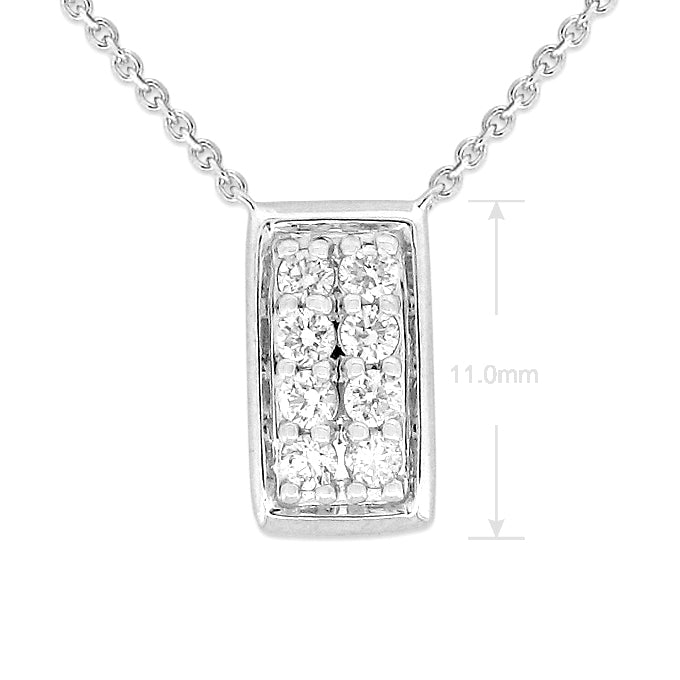 9ct White Gold Diamond Pendant, 0.20ct total