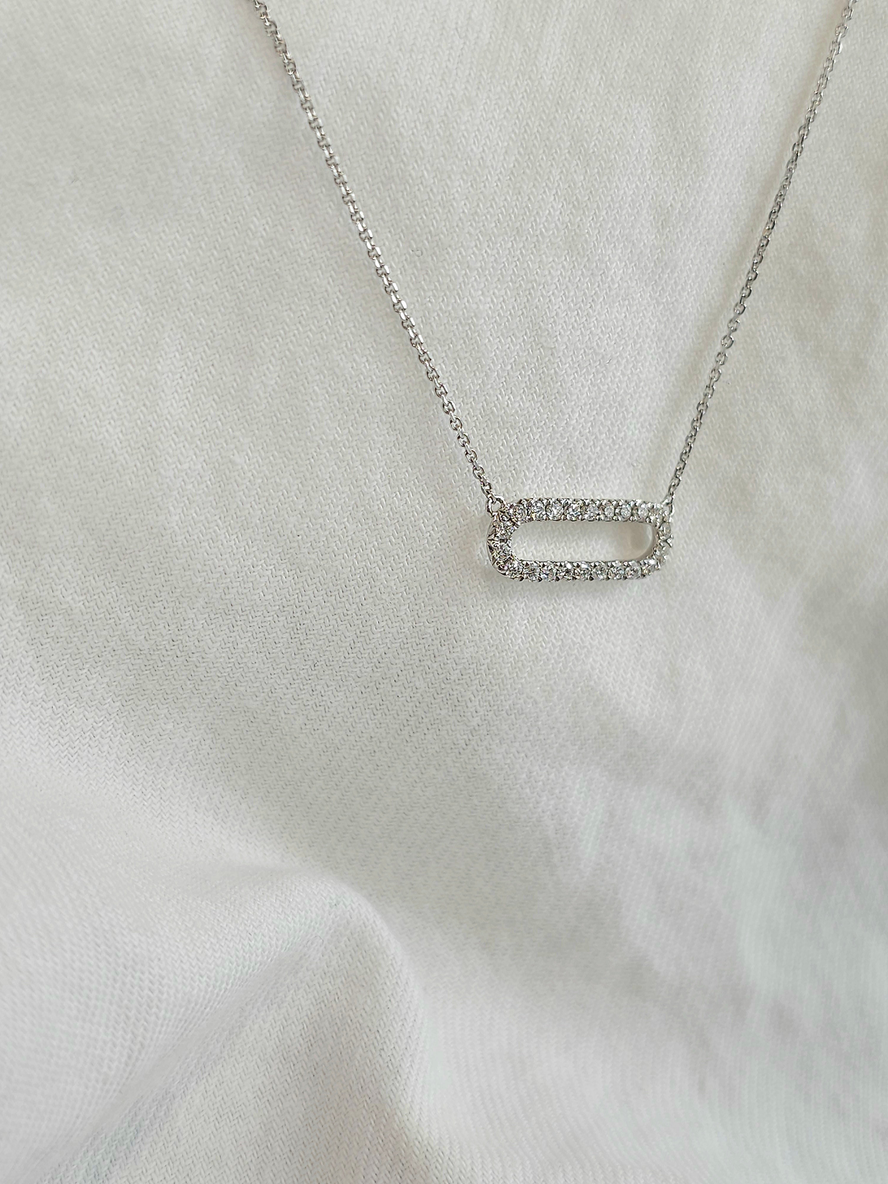 9ct White Gold Diamond Necklet, 0.20ct total