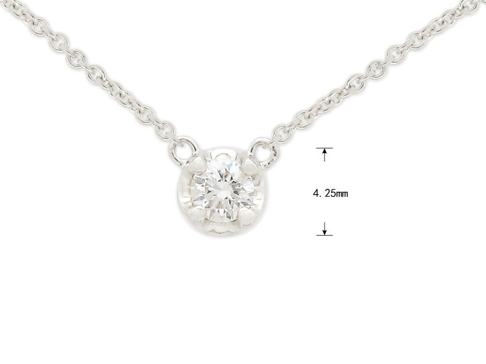 9ct White Gold Round Diamond anchor Pendant, 0.10ct total