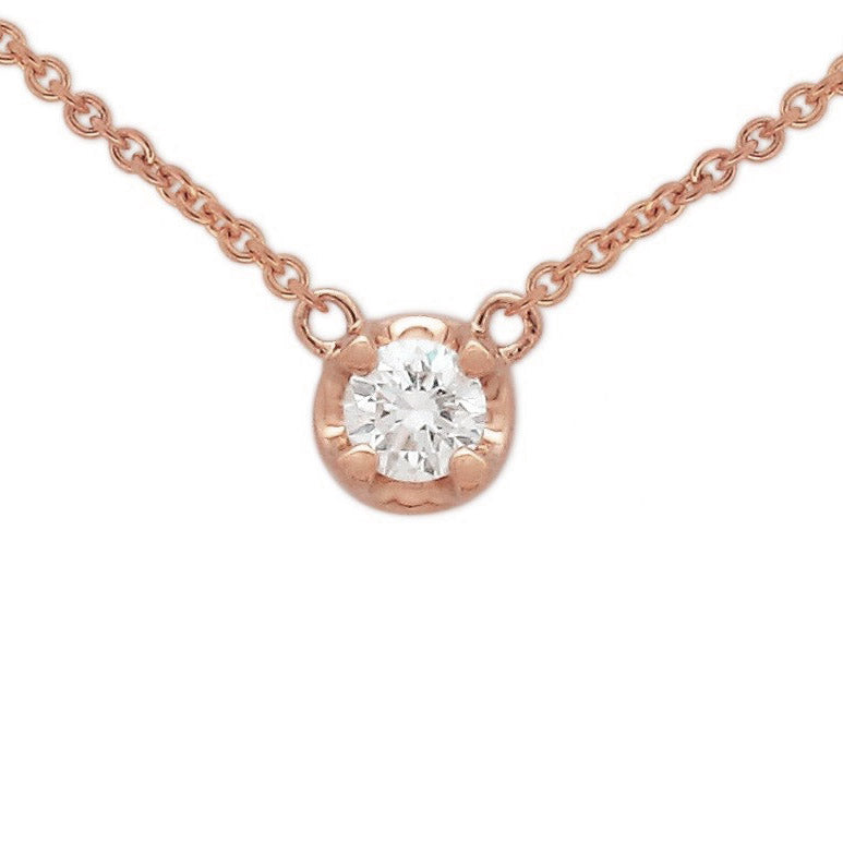 9ct Rose Gold Diamond anchor Pendant, 0.10ct total