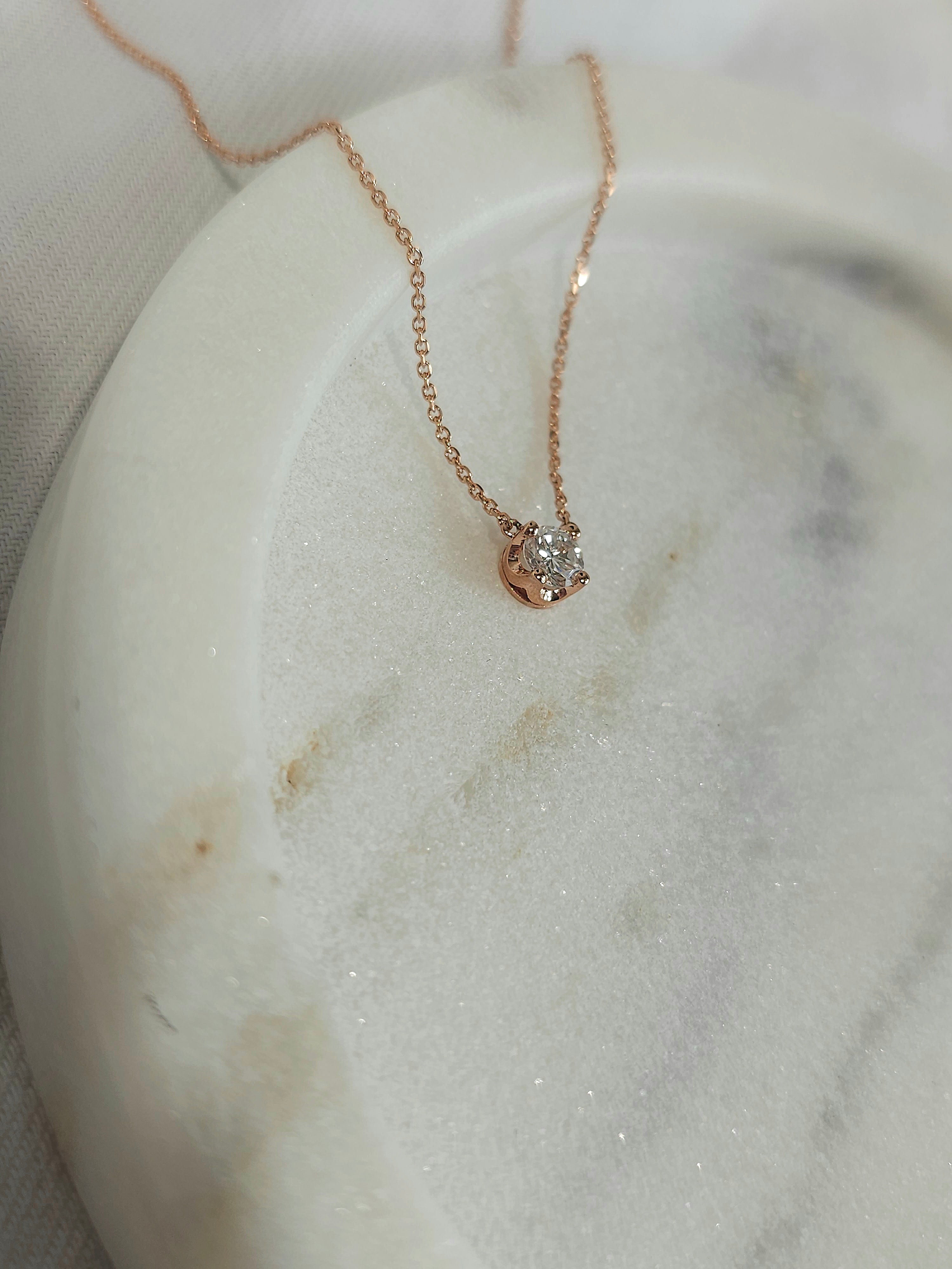 9ct Rose Gold Diamond Anchor Pendant, 0.20ct total