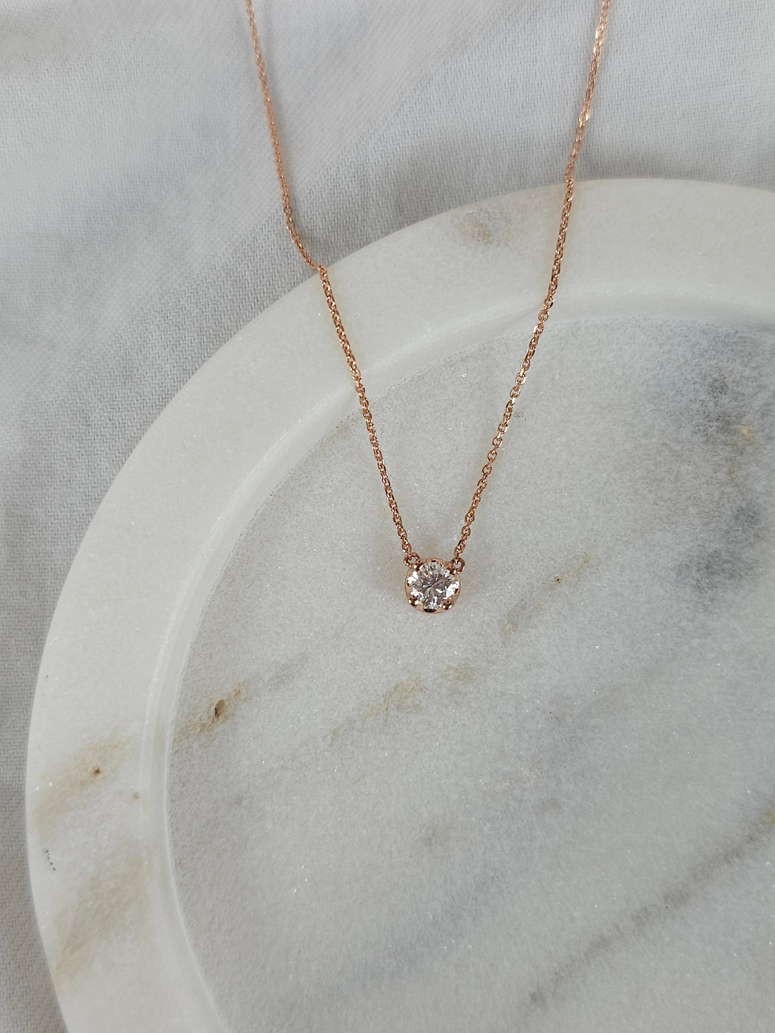 9ct Rose Gold Diamond Anchor Pendant, 0.20ct total