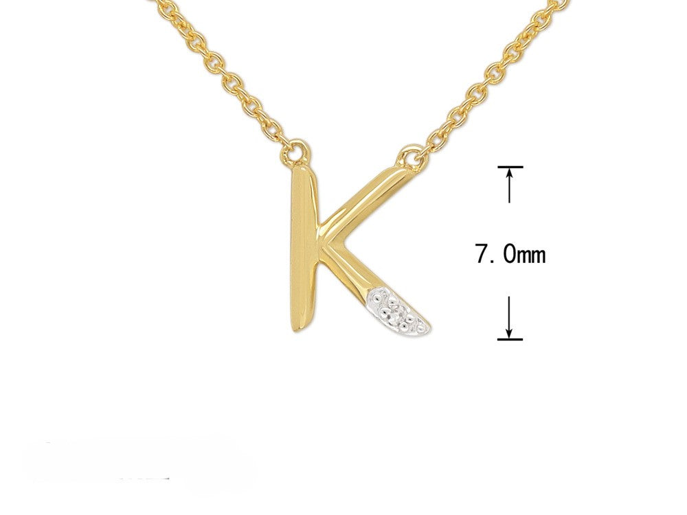 9ct Yellow Gold Diamond set initial 'K' necklet