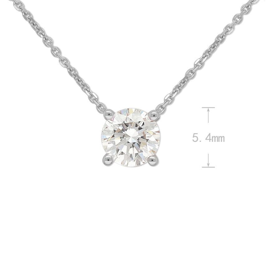 9ct White Gold Round Brilliant Cut Diamond Slider Pendant, 0.62ct