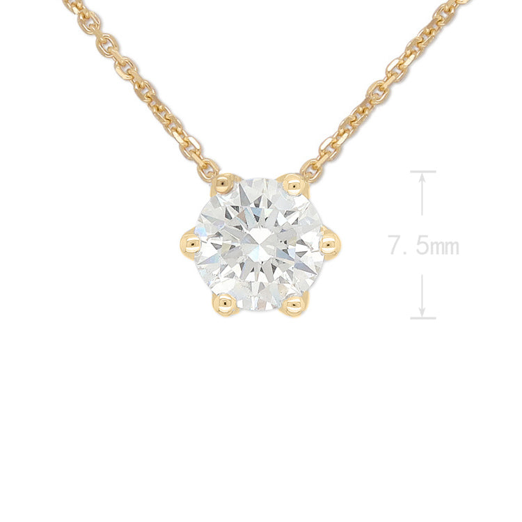 9ct Yellow Gold Lab-Grown Diamond Pendant, 1ct Total